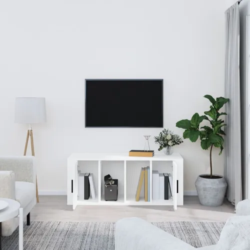 The Living Store TV-Schrank Weiß 100x35x40 cm – Moderner Holzwerkstoff
