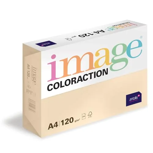 Image Coloraction Dune - farbiges Kopierpapier - DIN A4, 210 x 297 mm, 120 g/m² - buntes, holzfreies Druckerpapier für Kopierer - 250 Blatt - Creme