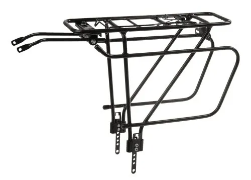 M-Wave Fahrrad-Gepäckträger - Verstellbar für 24-29 Zoll - Gepäckträger für Fahrräder, verstellbar und ideal für Gepäckträgertaschen dank tiefer Befestigungsstreben. Inklusive Reflektor- und Rücklichthalter für zusätzliche Sicherheit.