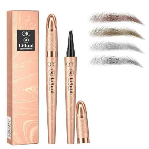 Wasserfester Microblading Augenbrauenstift mit 4 Mikrogabelspitzen (Hellbraun)