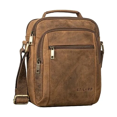 STILORD 'Lucky' Umhängetasche Herren Klein aus Leder - Herren-Schultertaschen mit klassisch modernem Design, ideal für selbstbewusste Auftritte. Praktische Fächer für Tablet und Schlüssel sorgen für Ordnung und Komfort.