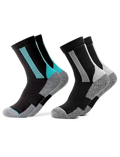Occulto Damen Wandersocken 2er Pack (Modell: Gerlinde) Hellblau-Schwarz 39-42