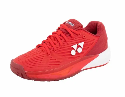 Yonex Tennisschuhe Power Cushion Eclipsion 5 Allcourt - Stabilität für Damen - Yonex Tennisschuhe für Damen, Modell 2025 in Rot, bieten optimale Dämpfung und Stabilität auf jedem Belag dank der innovativen One-Piece Sohlenkonstruktion. Ideal für ambitionierte Spielerinnen.
