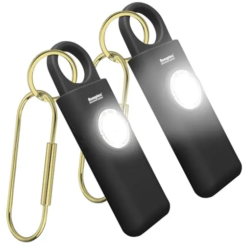 Semptec Urban Survival Technology Personenalarm: 2er-Set Selbstverteidigungs-Schlüsselanhänger, 130 dB, Taschenlampe (Taschen-Alarm, Personal Alarm, Selbstverteidigung)