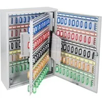 HMF Schlüsselkasten mit 200 Haken - abschließbarer Schlüsselschrank in lichtgrau - Schlüsselkästen für bis zu 200 Schlüssel, mit verstellbaren Hakenleisten und robustem Sicherheitszylinderschloss für optimalen Schutz und Ordnung.