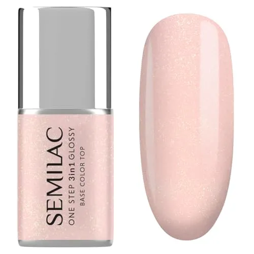 Semilac UV-Nagellack 3in1 One Step Glossy S258 Naked Glitter Peach 7 ml