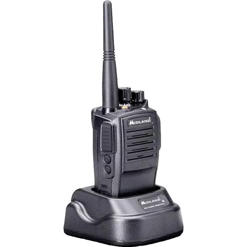 Midland G15 Pro PMR 2er Security-Kofferset - Funkgeräte mit MA 25-M Lautsprechermikrofonen für klare Kommunikation, ideal für Sicherheitsdienste und Veranstaltungen.