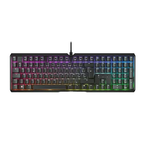 CHERRY XTRFY MX 3.1, Mechanische Gaming-Tastatur, Französisches Layout (AZERTY), RGB-Beleuchtung, Aluminium-Gehäuse, USB-A Anschluss, MX2A RED Switches, Schwarz