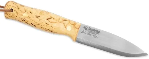 Casström Lars Fält Knife - Curly Birch Messer - Hochwertiges Bushcraft-Messer aus Carbonstahl mit edlem Curly Birch-Griff; ideal für Outdoor-Abenteuer und handwerkliche Tätigkeiten.