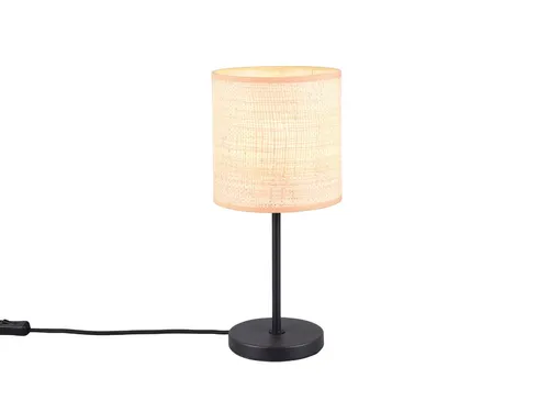 Reality Leuchten LED Nachttischlampe, Dimmfunktion, LED wechselbar, über Schalter in 3 Stufen dimmbar, warmweiß, Designklassiker mit Boho Lampenschirm geflochten Fensterbank, H: 37cm