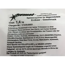 Komet Erdbeer 1,4 Kg Eispulver Softeispulver Speiseeispulver Eismaschine