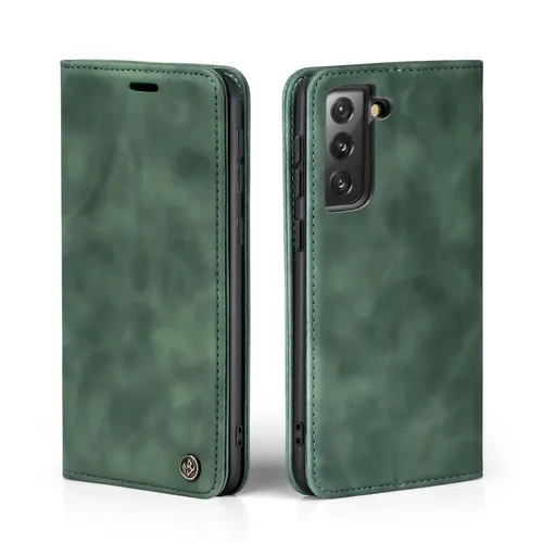 Handy Hülle für Samsung Galaxy S21 FE  Klapp Magnet Smartphone Cover Case Grün