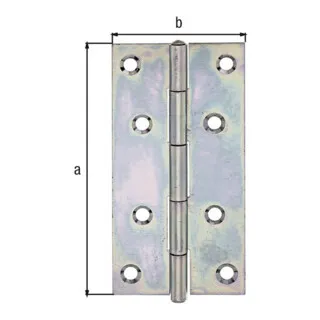 GAH Alberts Tür-Scharnier kantig, B49xH100mm mit vern. Edelstahlstift gelb, sendzimirverz.