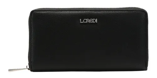 L.CREDI Women's FLIPPA Bi-Fold Wallet, schwarz - Damen-Geldbörsen mit ausgezeichneter Fächeranordnung für stressfreies Bezahlen. Maße: 19 x 10 x 2,5 cm, ideal für Einkäufe.