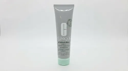 Clinique All About Clean 2-in-1 Charcoal Mask + Scrub 100 ml - Gesichtspflege mit reinigender Aktivkohle, entfernt Unreinheiten und sorgt für ein frisches Hautgefühl.