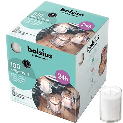 Relight Nachfüllkerzen 100er Box in weiß von Bolsius