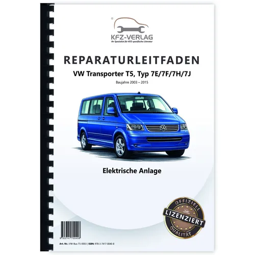 Produktbild VW Transporter T5 (03-15) Elektrische Anlage Elektrik Systeme Reparaturanleitung