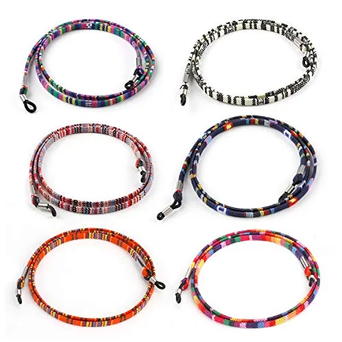 Hifot Brillenband 6 Stück, geflochtenem Kette für Lesebrille & Sonnenbrille Strap, Brillenschnur Brillenkette Brillenkordel