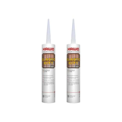 2x KAWO Elastokitt Fensterkitt altweiß RAL 9012-310 ml Dichtkitt Reperaturkitt Kitt wartungsfrei