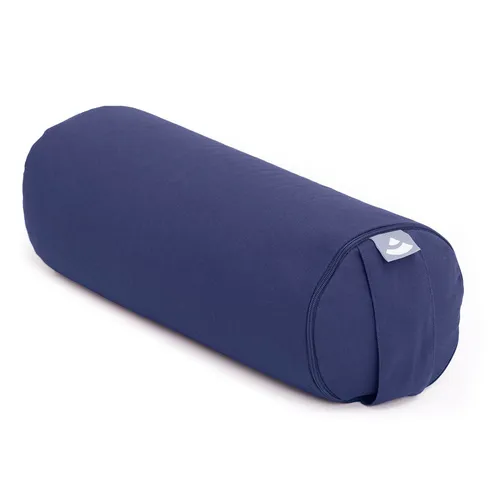 Yoga Mini-Bolster (rund) - Nackenrolle aus Bio-Baumwolle - Yogabolster aus 100% Bio-Baumwolle, ideal als Nackenkissen oder für Meditation. Leicht, handlich und mit abnehmbarem Bezug, waschbar bei 30°C. Füllung aus anpassbaren Buchweizenschalen für optimalen Komfort.