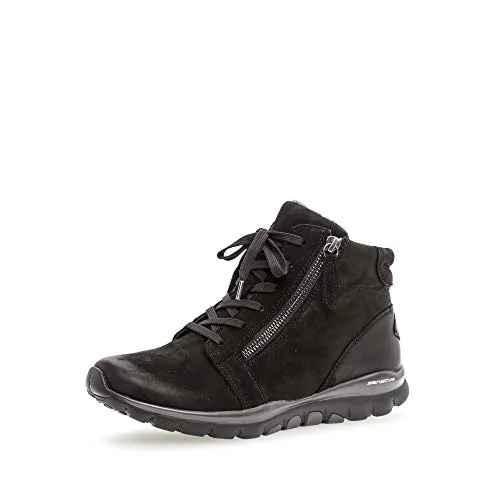 Rollingsoft Bootie, Nubuk Oil, schwarz (Mel.), Schnürung u. Reißverschluss., Wechselfußbett 56.868.47, Größe 40