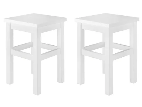 ERST-HOLZ Arbeitshocker Holzhocker Sitzhocker ohne Lehne in Kiefer Natur oder Weiß