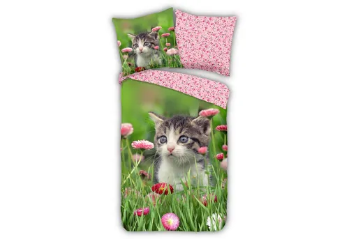 ESPiCO Kinderbettwäsche Jacky Trendy Bedding, 2-teilig, Katze - Bettwäsche-Set aus 100% Baumwolle mit niedlichem Katzenmotiv, atmungsaktiv und ideal für alle Jahreszeiten – für süße Träume und erholsame Nächte!