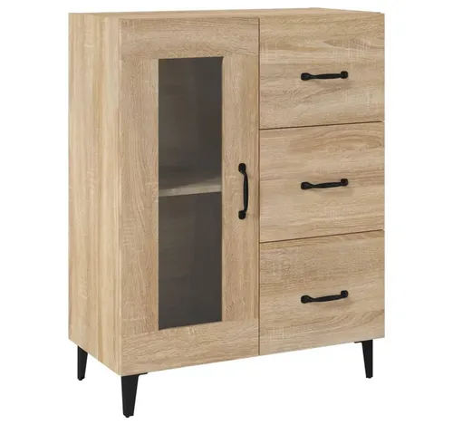 furnicato Sideboard Sonoma-Eiche 69,5 x 34 x 90 cm - Modernes Sideboard in Sonoma-Eiche für stilvolle Wohnräume. Mit großzügigem Stauraum, pflegeleichten Materialien und Wandhalterung für zusätzliche Sicherheit.