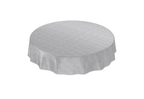 ANRO Tischdecke Tischdecke Wachstuch Einfarbig Grau Robust Wasserabweisend Breite 140, Geprägt