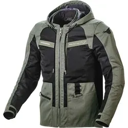 Macna Chinook Motorrad Textiljacke 3XL für Männer - Robuste Motorradjacke in grün mit Kleiderbügel Tragegriff und mehreren Außentaschen, ideal für Sicherheit und Komfort auf jeder Fahrt.