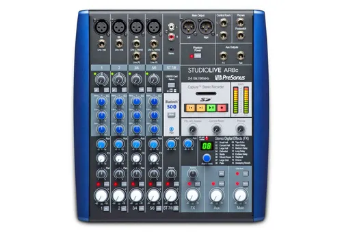 Presonus StudioLive AR8c Mischpult - Desktop Mischpult für DJs und Live-Events, bietet hochwertige Audioqualität und vielseitige Anschlussmöglichkeiten.