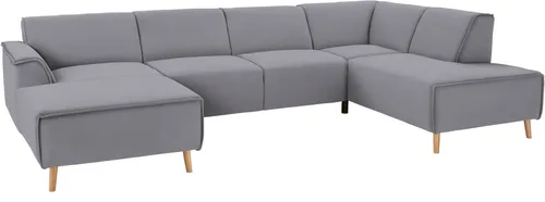Home affaire Wohnlandschaft Janek Scandic Design, elegant und zeitlos U-Form, mit Federkern und Keder in scandinavischem Design