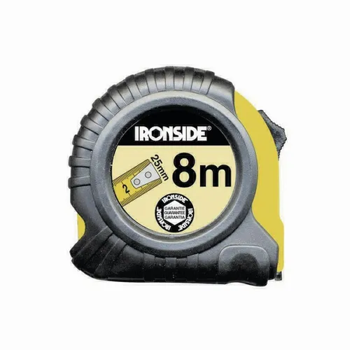 Ironside 150-211 Rollbandmaß mit Stop 3 m 19mm Band, gummiert, gelb/schwarz