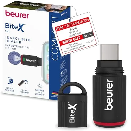 Beurer BiteX Go Deep Black Insektenstichheiler für Smartphone