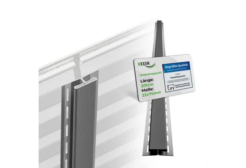 Hexim Verkleidungspaneel, (Siding Fassadenpaneele außen Fassadenverkleidung wetterfest Kunststoffpanelee PVC-U Verkleidung Außenwand Hausverkleidung UV-beständig- (Verbindungsprofil grau)