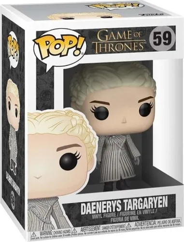 Funko Pop! TV: GOT S8 - Daenerys Targaryen (White Coat) - Wackelkopffigur aus hochwertigem Vinyl, 9,5 cm hoch, perfektes Geschenk für Game of Thrones Fans und ideal zur Erweiterung Ihrer Sammlung.
