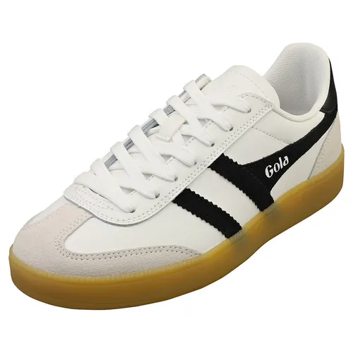 Gola Unisex Viper Leather Sneaker - Herren-Sneaker aus hochwertigem Leder in Weiß/Schwarz/Gummi, ideal für stilvolle Freizeitlooks und optimalen Tragekomfort.