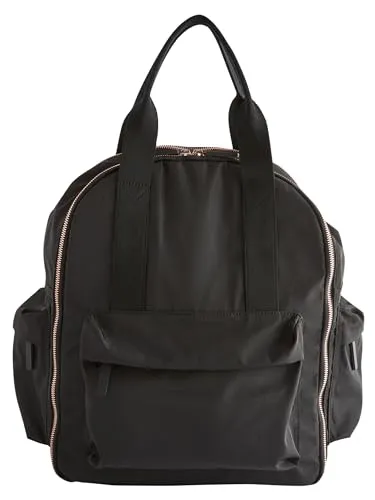 NEXT Damen Standard Travel Rucksack Schwarz - Stylischer Rucksack mit gepolsterten Schultergurten und viel Stauraum. Ideal für Reisen und den Alltag, mit einem großen Hauptfach und praktischen Seitentaschen.