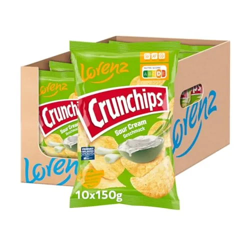 LORENZ | Crunchips Sour Cream | 10 x 150 g | vegetarisch