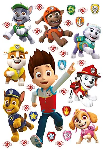 AG Design Paw Patrol Aufkleber für Kinderzimmer - Wanddeko fürs Kinderzimmer mit selbstklebenden Paw Patrol Stickern, hohe Bildqualität und einfache Anbringung auf glatten Oberflächen.