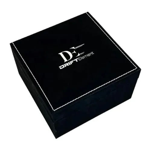DriftElement Geschenkbox für Uhren - Elegante Geschenkbox für alle Uhrenmodelle in klassischem Schwarz. Ideal zum Verschenken oder zur stilvollen Aufbewahrung. Maße: H: 8,5 cm, B: 15 cm, T: 15 cm.
