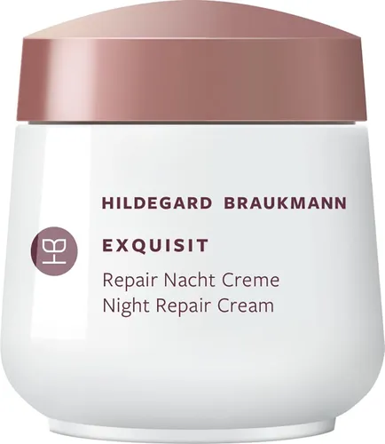 Hildegard Braukmann exquisit Hyaluron Repair Creme Nacht 50 ml - Nachtpflege mit hochwertigem Repair-Komplex, der Falten mindert und für langanhaltende Feuchtigkeit sorgt – ideal für regenerierte Haut am Morgen.