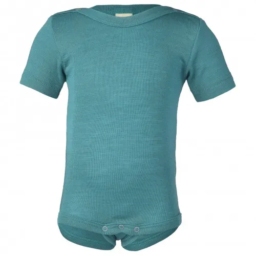 Engel - Baby-Body Kurzarm mit Druckknöpfen an den Schulter - Merinounterwäsche Gr 74/80 türkis