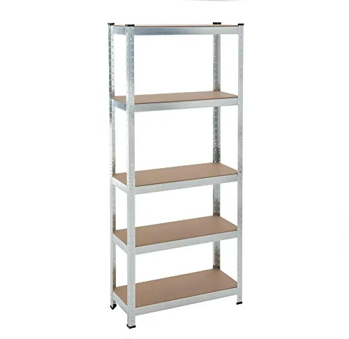 Lagerregal Steckregal 170x75x30cm - Schwerlastregal für Werkstatt und Keller - Robustes Schwerlastregal mit 5 Böden aus MDF, bis zu 350 kg Tragkraft. Ideal für Werkstatt und Keller, einfach im Stecksystem ohne Schrauben aufzustellen.