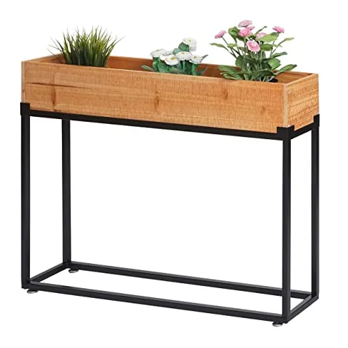 Hochbeet HWC-L32 - Vielseitiger Pflanzkasten aus Holz und Stahl - Hochbeete-Kit mit rückenschonender Arbeitshöhe von 62 cm. Ideal für Garten, Terrasse oder Balkon, perfekt für Kräuter und Gemüse.