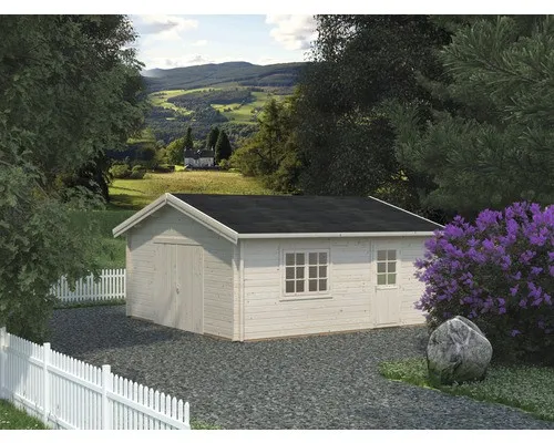 Einzelgarage Palmako Roger 27,7 m² mit Holztor - Gartenhäuser, Geräteschuppen & Carports – Robuste Holzgarage mit Satteldach, ideal für Autos und als Lagerraum, vorverarbeitet und sofort einsatzbereit.