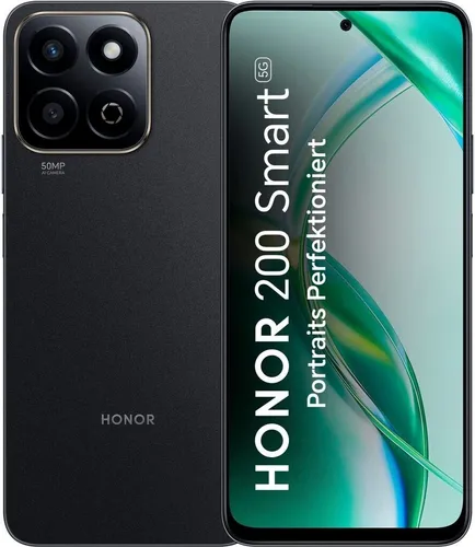 HONOR 200 Smart 256 GB - Midnight Black Dual SIM, leistungsstarkes Smartphone mit großem Speicher und vielseitigen Funktionen