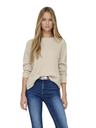 Onlluna Ls O-Neck Pullover KNT Nca - Pullover für Damen, stylischer American Fit mit Rundhalsausschnitt und langem Arm, ideal für einen lässigen Look.