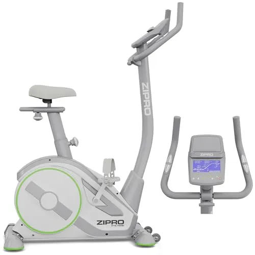 ZIPRO RAVE Heimtrainer Fahrrad - 32-Stufen-Widerstand, Herzfrequenzsensor, 11 Trainingsprogramme, Verstellbare Sitz- und Lenkerposition, Bluetooth-Konnektivität, Ergometer, Ideal für Cardio & Fitness