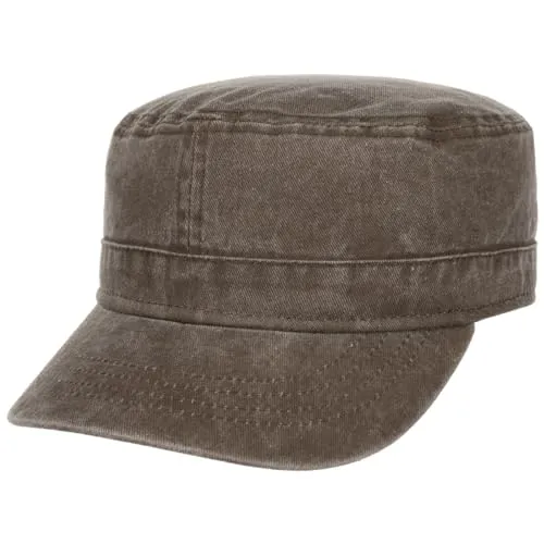 Lipodo Washed Cotton Army Cap Casual Style Robuste Baumwollkappe mit Schirm Damen Herren Frühjahr Sommer Dunkelbraun One Size